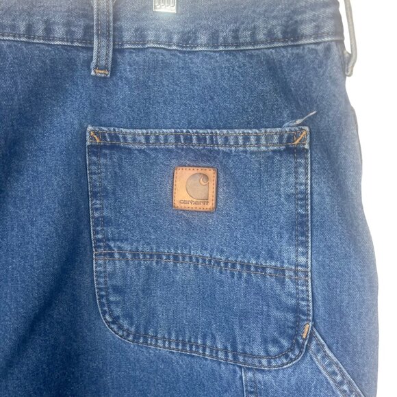 Carhartt Mens Original Dungaree Denim Jeans Carpenter Blue Size 52x30 - Picture 7 of 10